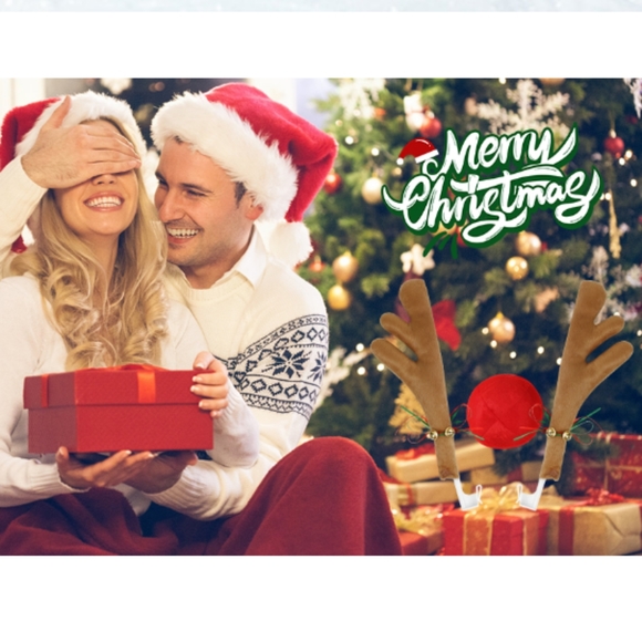 Car Christmas Reindeer Antlers Decorations Vehicle Christmas Car - Picture 3 of 6